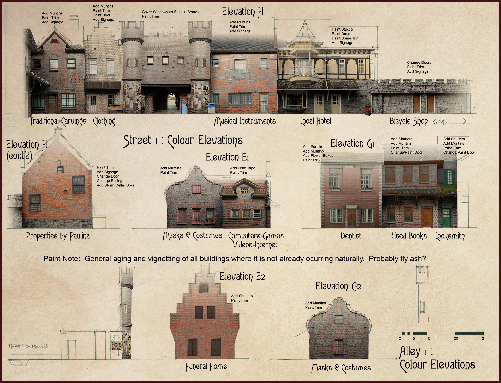 Paint Elevations for Romanian Town Square