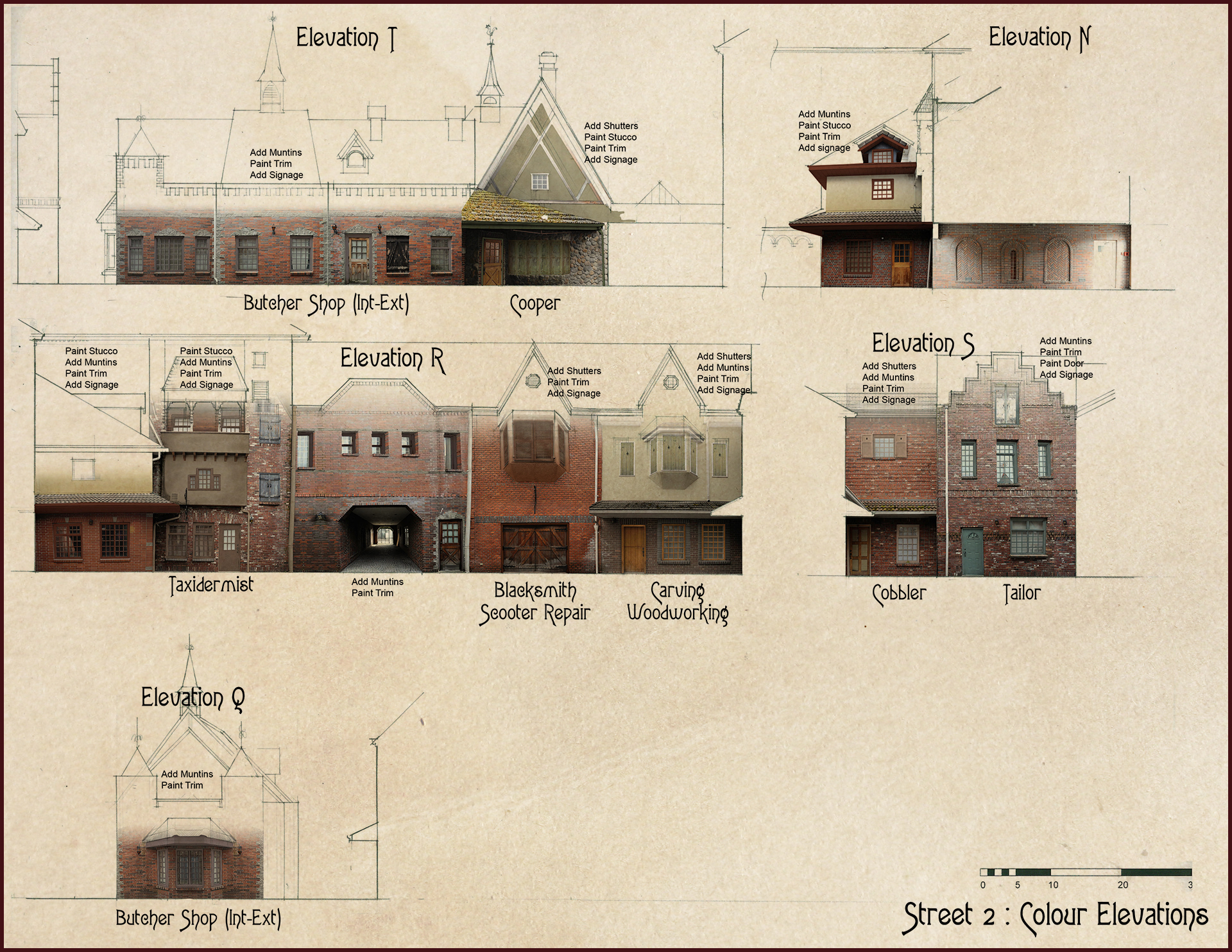 Paint Elevations for Romanian Town Square