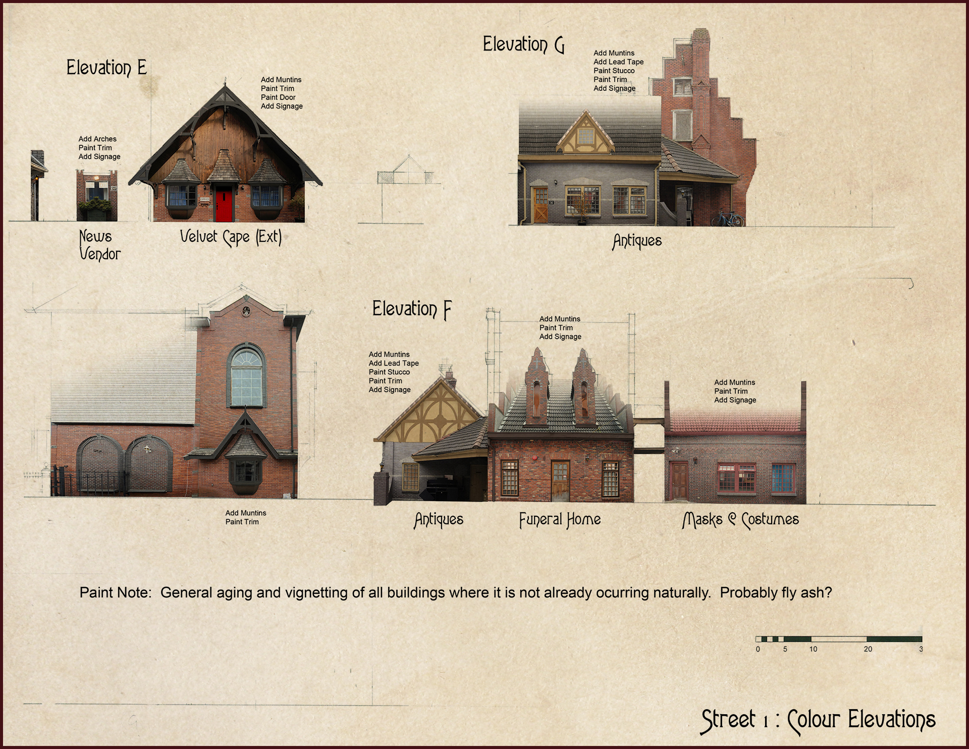 Paint Elevations for Romanian Town Square