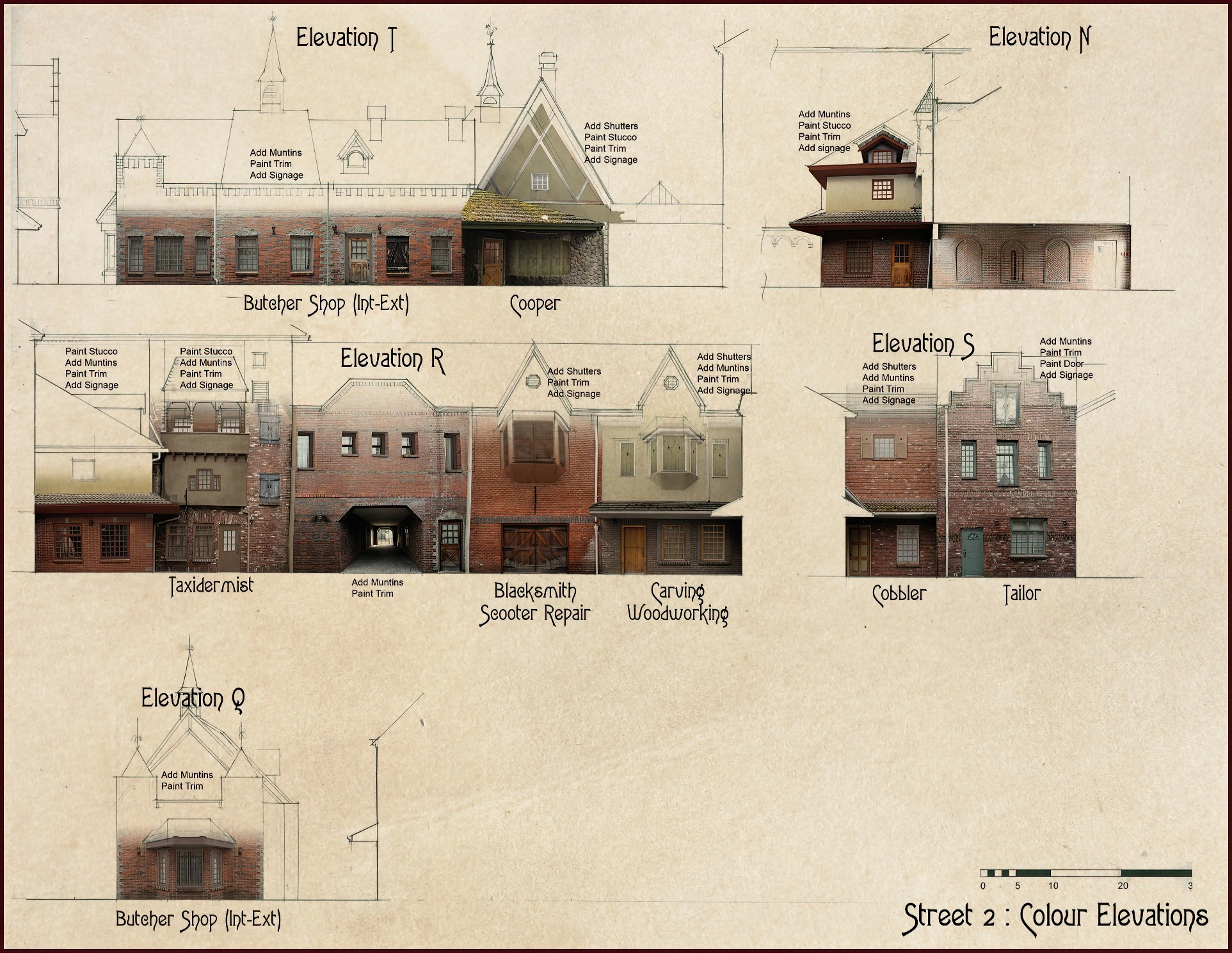 Paint Elevations for Romanian Town Square