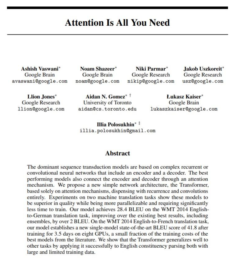 Attention Paper 2017